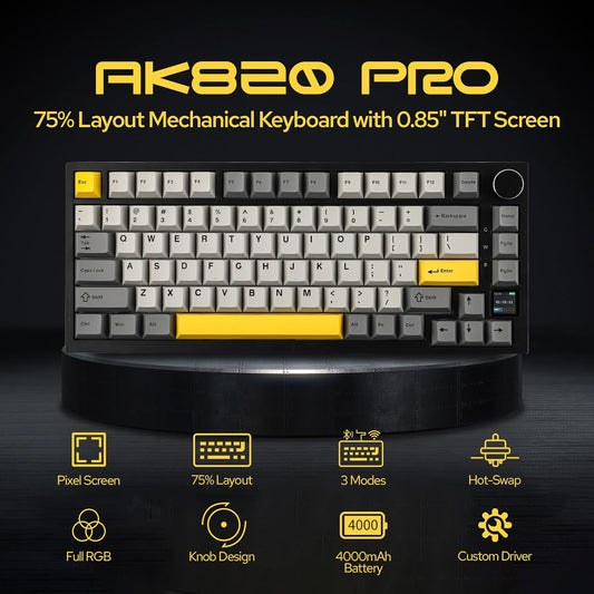 EPOMAKER Ajazz AK820 Pro with TFT screen - wireless gaming keyboared